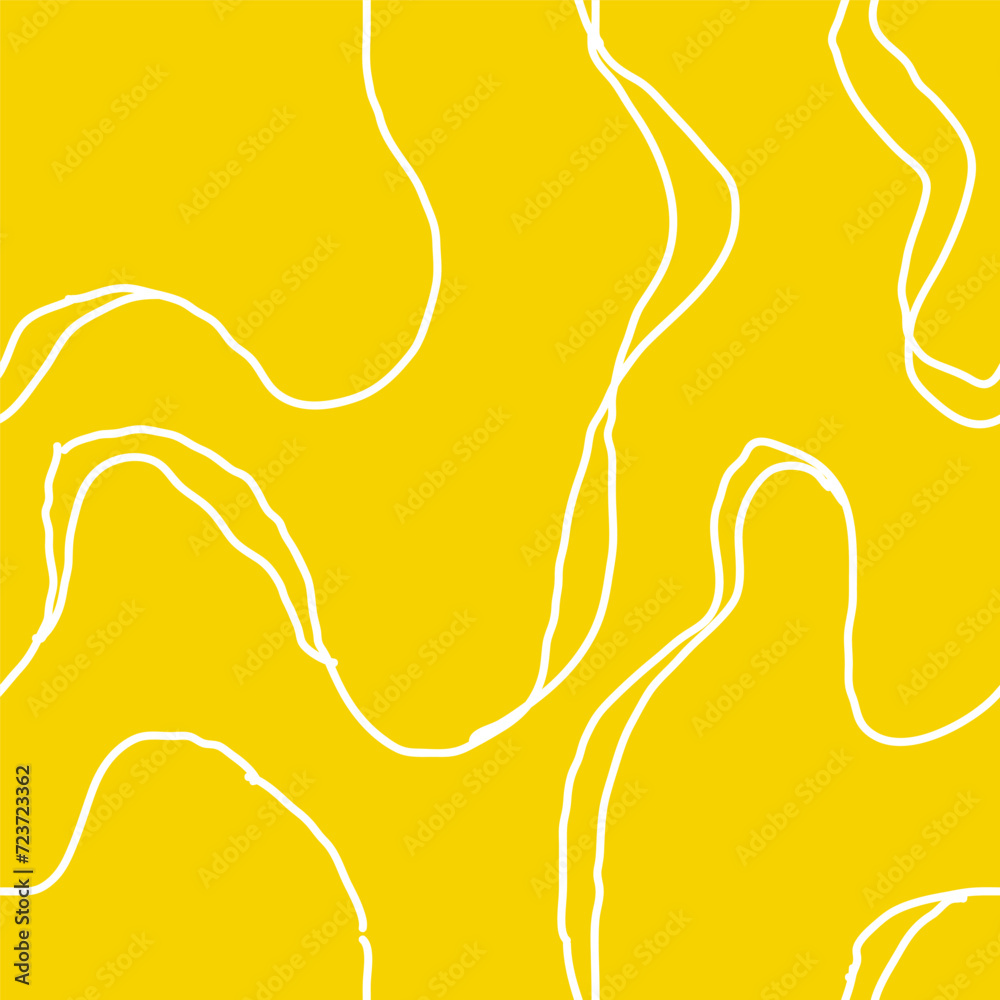 Obraz premium Wavy Seamless Trippy Pattern. Seamless pattern of colorful abstract squiggles print, scribble spiral and wavy lines. retro 80s style. Chaotic ink brush scribbles. Vector illustration