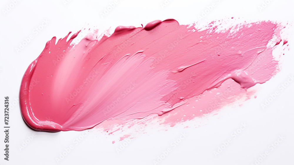 A smooth, creamy pink swatch smudge of beige liquid foundation makeup on a white background A smooth, creamy pink swatch smudge of beige liquid foundation makeup on a white background