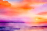 sunset over the sea, colorful background