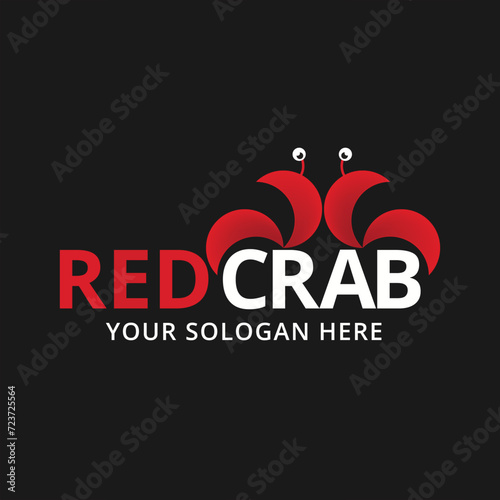 minimal and abstract logo of redcrab icon crab vector silhouette isolated art