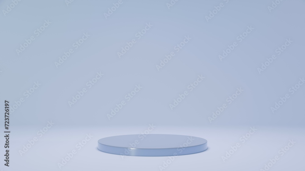 3D Rendering Blue minimal background with podium 3D Rendering Blue minimal background with podium