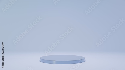 3D Rendering Blue minimal background with podium