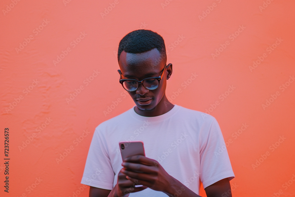 Young Man Using Smartphone. Modern Lifestyle and Technology Concept Young Man Using Smartphone. Modern Lifestyle and Technology Concept