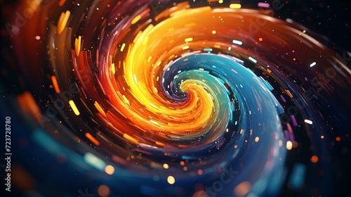 abstract background, spiral line, 3d, chaotic, glossy