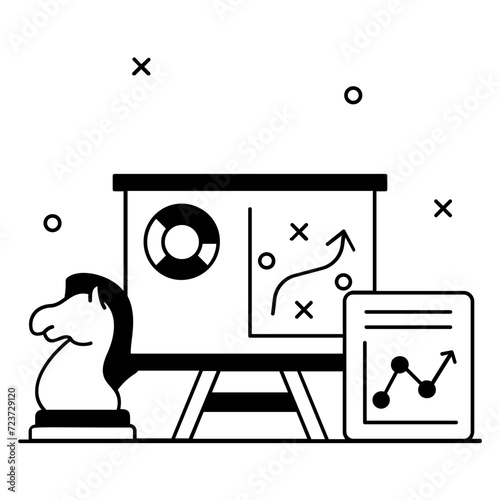 Strategic Exhibition Vector Icon Design, Commercial strategy Symbol, Market outreach Sign,  oversight and operational control stock illustration, Market Dynamics and Profit Potential Concept
