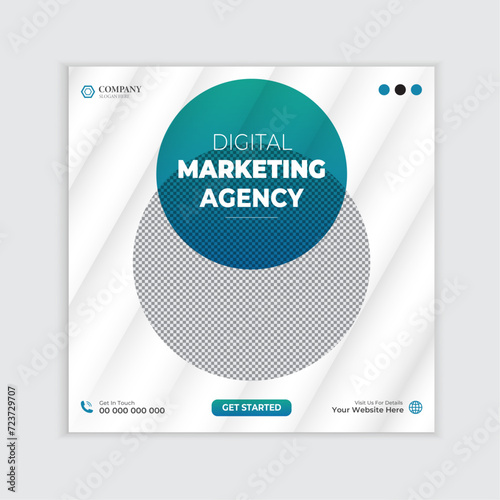Vector modern business digital marketing web banner and social media post template