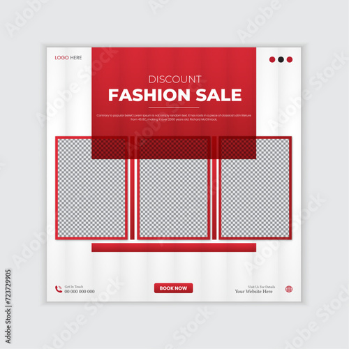 Vector creative modern fashion sale social media post and web banner template and social media facebook post