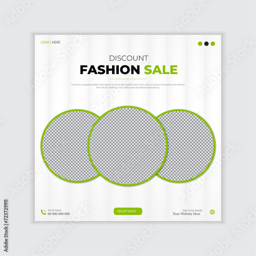 Vector creative modern fashion sale social media post and web banner template and social media facebook post