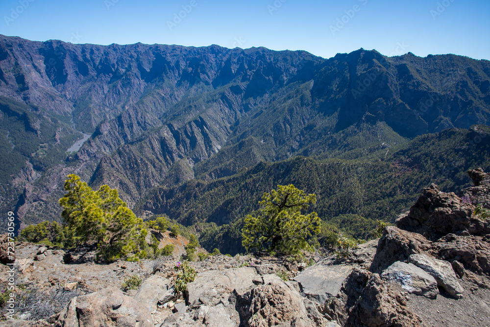 Fototapeta premium Landscape in Bejenado Peak in Caldera de Taburiente, La Palma, Spain