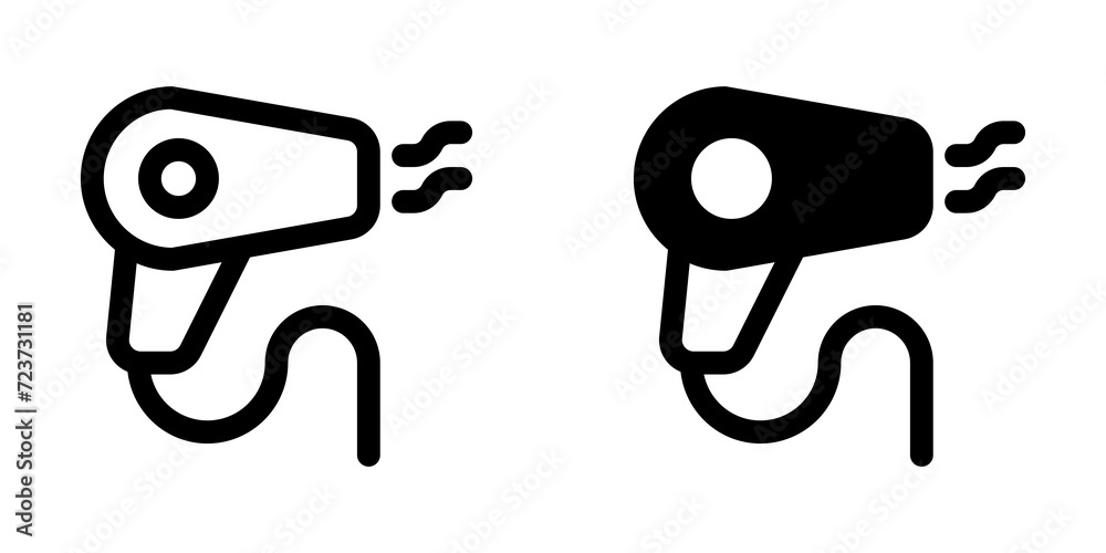 Editable hair dryer vector icon. Barbershop, lifestyle, grooming. Part of a big icon set family. Perfect for web and app interfaces, presentations, infographics, etc Editable hair dryer vector icon. Barbershop, lifestyle, grooming. Part of a big icon set family. Perfect for web and app interfaces, presentations, infographics, etc
