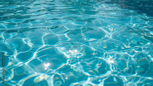 Beautiful waves of ripples on the surface of the swimming pool water.
