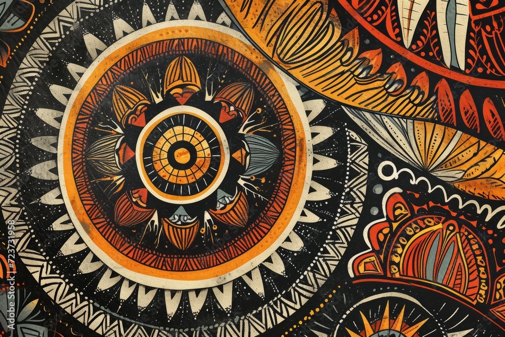 Obraz premium Traditional native design national pattern of papua new guinea