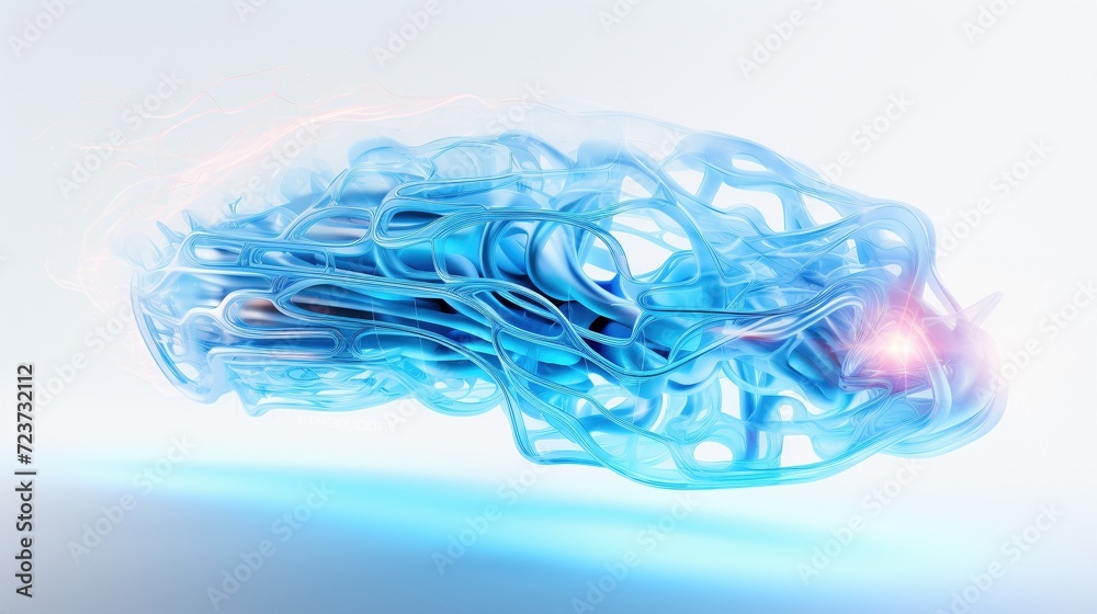 Fototapeta premium Brain-themed technology background