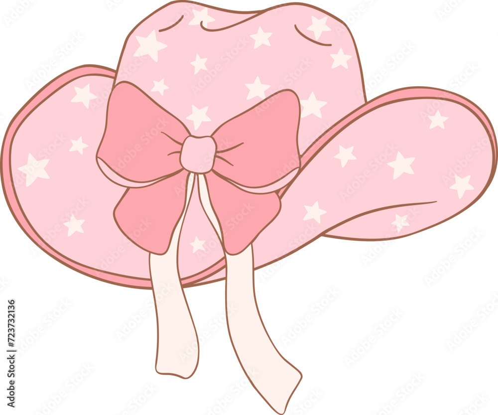 Coquette Cowgirl hat with pink ribbon bow Coquette Cowgirl hat with pink ribbon bow