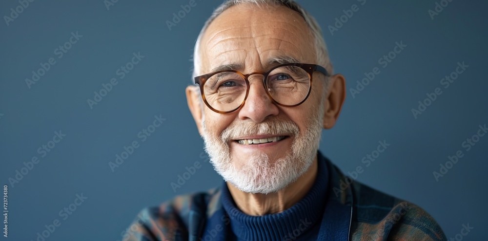 Close Up Portrait of a Cheerful Senior Man with Gray Hair Close Up Portrait of a Cheerful Senior Man with Gray Hair