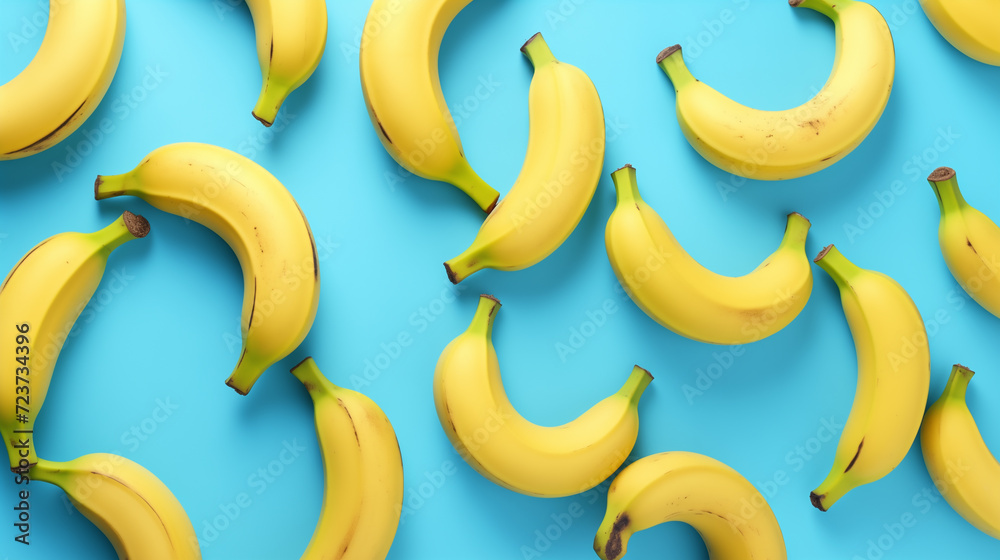 Banana - yellow fruit on a blue background Banana - yellow fruit on a blue background