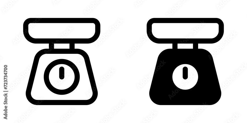 Editable kitchen scale vector icon. Bakery, cooking, appliances, kitchenware, food. Part of a big icon set family. Perfect for web and app interfaces, presentations, infographics, etc Editable kitchen scale vector icon. Bakery, cooking, appliances, kitchenware, food. Part of a big icon set family. Perfect for web and app interfaces, presentations, infographics, etc