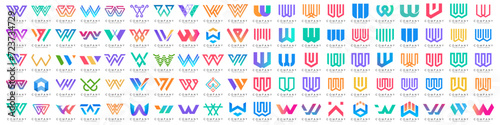 collection abstract letter W logo design. modern logotype W design with colorful. vector illustration