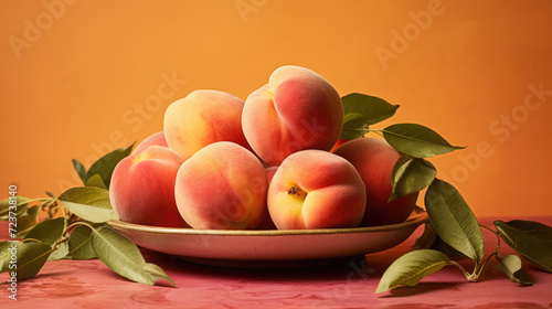 A plate of peaches