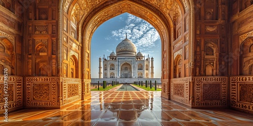 A Glimpse of Paradise: The Taj Mahal in All Its Glory Generative AI