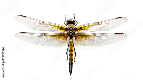 Dragonfly on transparent backgroundand. Delicate Insect Clipart with Transparency