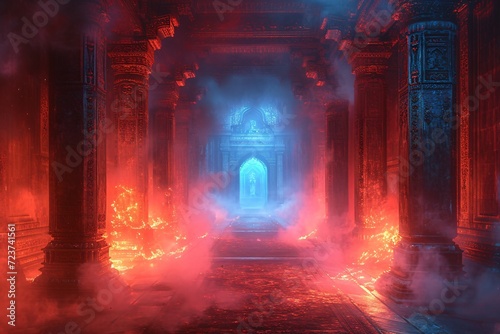 Fiery Red Tunnel of Love: A Valentine's Day Getaway Generative AI © Bipul Kumar
