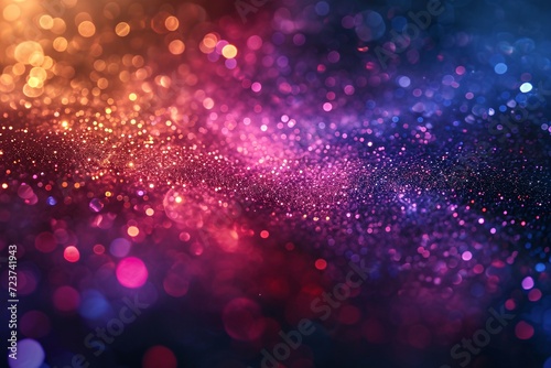 Energetic galaxy with blurred, bokeh lights on a dark background.