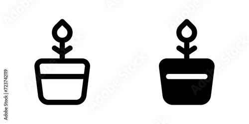 Editable potted flower, plant vector icon. Gardening, landscaping, horticulture. Part of a big icon set family. Perfect for web and app interfaces, presentations, infographics, etc