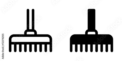 Editable rake vector icon. Gardening, landscaping, horticulture. Part of a big icon set family. Perfect for web and app interfaces, presentations, infographics, etc