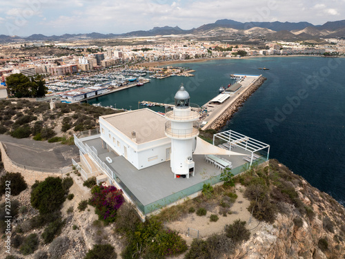 Faro del Puerto de Mazarron en Murcia photo