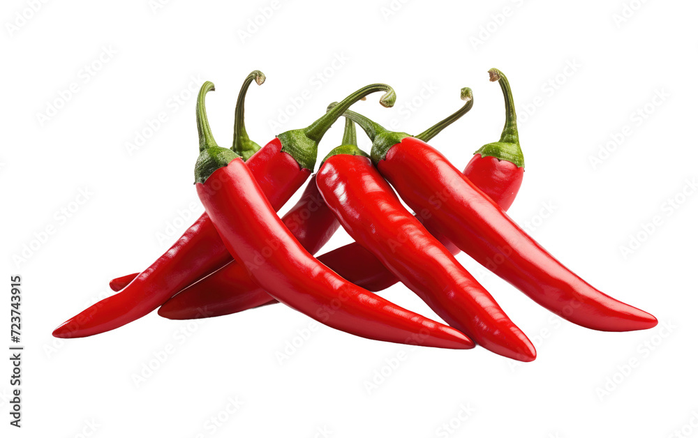 chilli peppers red on white or PNG transparent background.