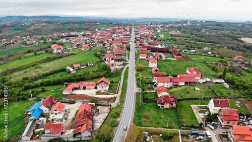 Serbain village in cloudy day photo