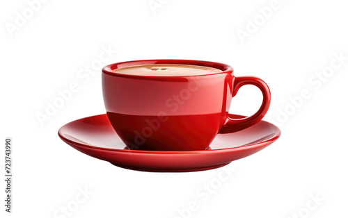 cup of coffee red isolated on white or PNG transparent background.