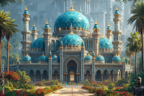 Photo Arabian Nights: A Dreamy Fantasy World Generative AI
