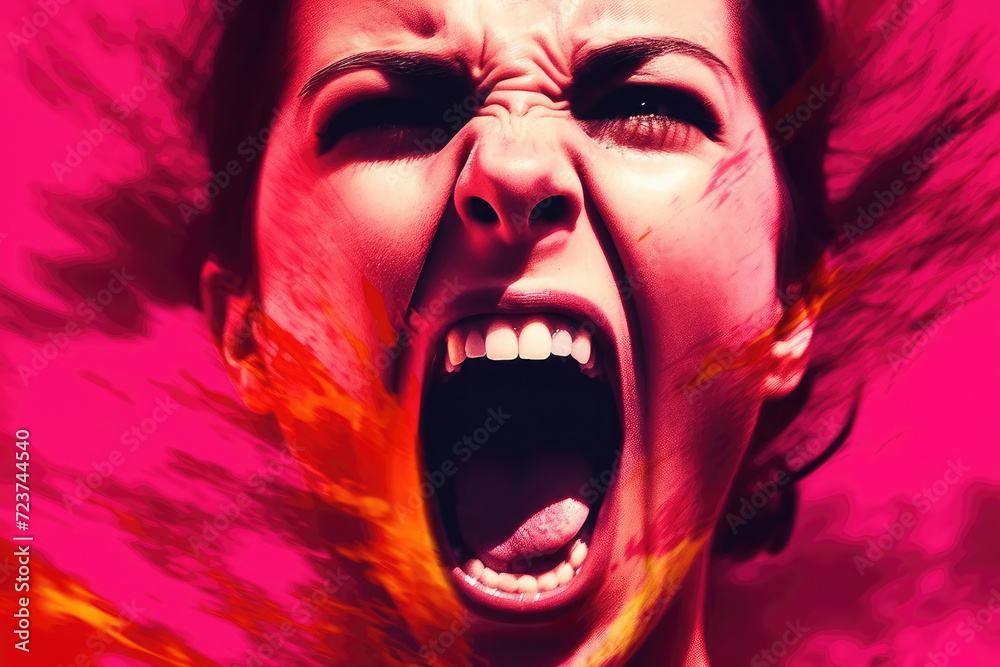 Angry woman portrait