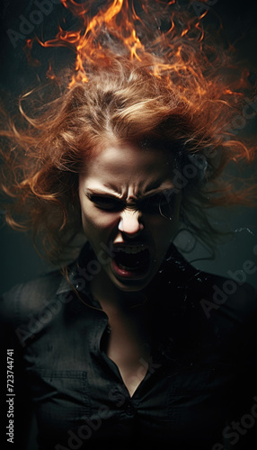 Angry woman wallpaper