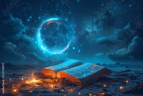 A Book of Dreams: A Night Sky Adventure Generative AI photo