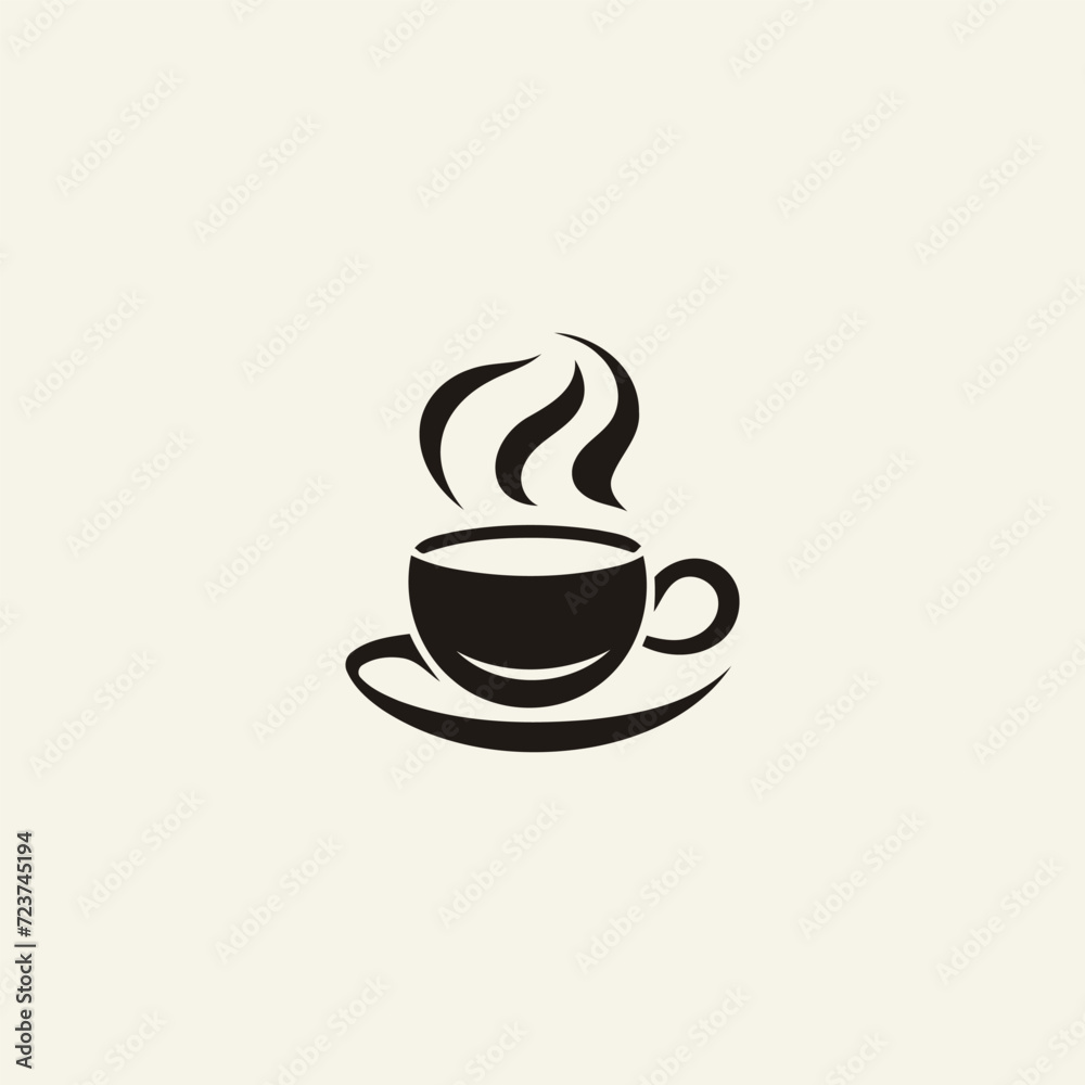 Obraz premium Hot coffee logo design vector illustration