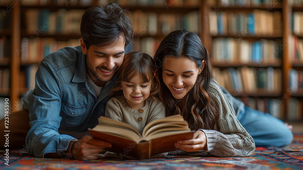 Family reading together at home Family reading together at home