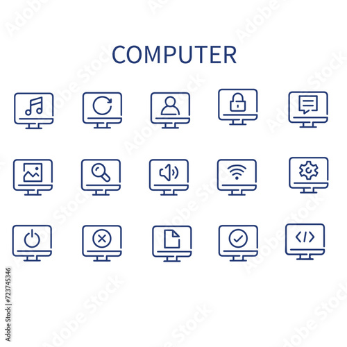 set of computer line vector icons © Sam icon