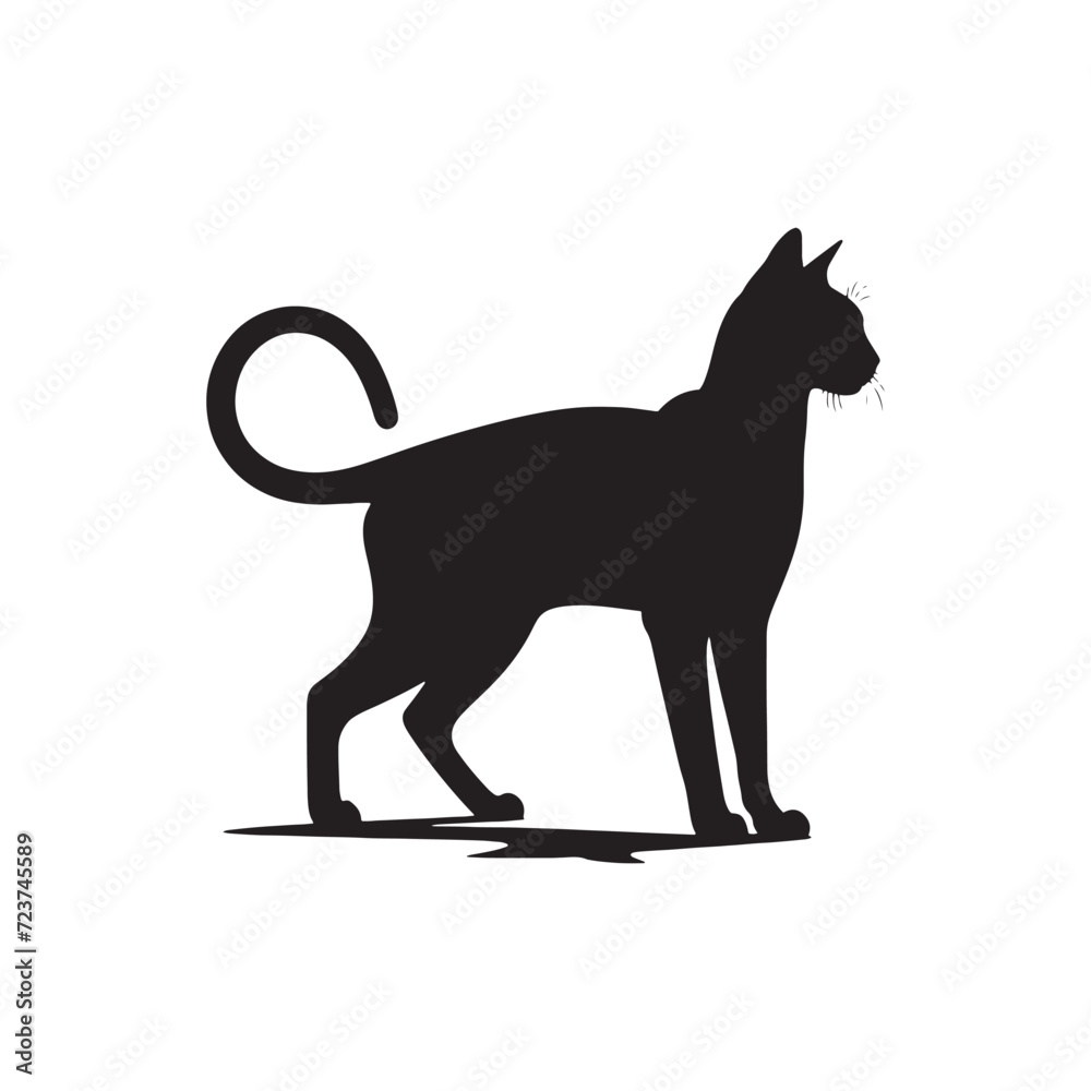 Nighttime Prowess: A Collection of Bengal Cat Silhouettes Capturing the Nocturnal Majesty of Cats - Bengal Cat Illustration - Bengal Cat Vector
