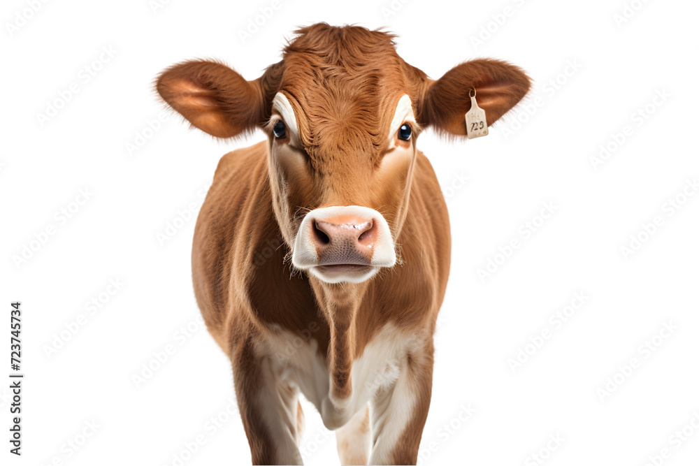cow isolated on white background. Generative AI. cow isolated on white background. Generative AI.