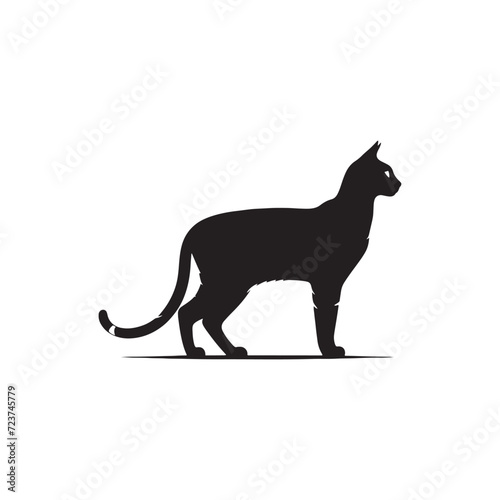 Radiant Roars: Bengal Cat Silhouettes Echoing the Powerful Presence of Feline Majesty - Bengal Cat Illustration - Bengal Cat Vector 