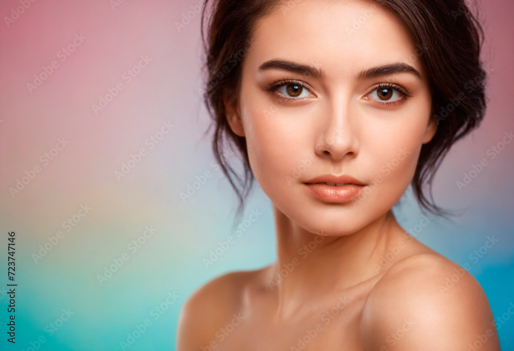 beauty, people and health concept - beautiful young woman face beauty, people and health concept - beautiful young woman face