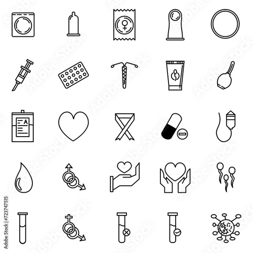 AIDSand HIV Icon in Line Style Perfect for Presentation and any Purpose