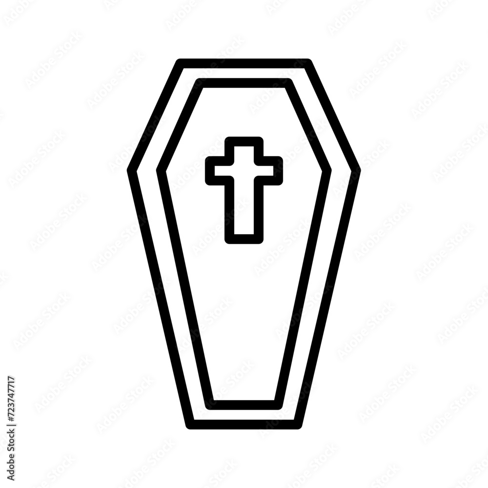 coffin line icon coffin line icon