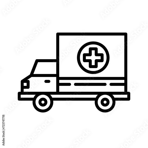 hospital car line icon