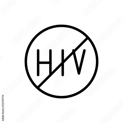 stay away from aids line icon