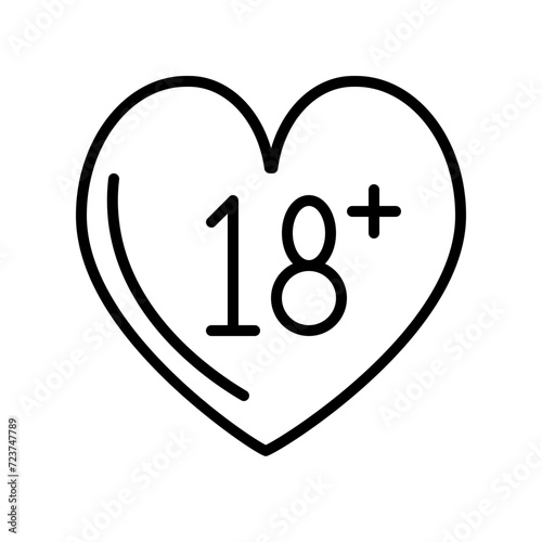 18 years and over line icon
