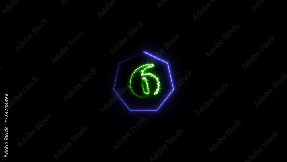 Glowing countdown timer on black background Glowing countdown timer on black background